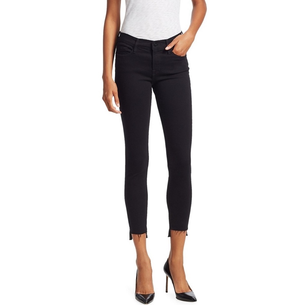 FRAME Le Skinny de Jeanne Mid-Rise Raw-Edge Step Hem Jeans